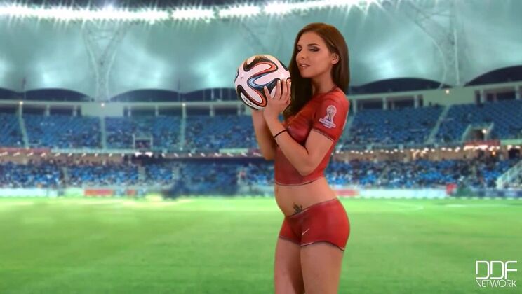 Russian Brunette Henessys Takes It Outside