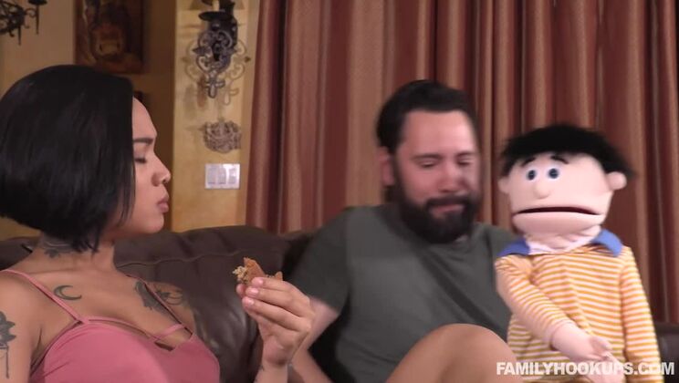 Step Aunt Honey Gold Teases Teen Brunette