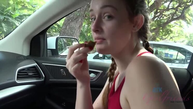 [ATKGirlfriends] - Small tits Danni Rivers rides hard on beach - amateur POV - Danni Rivers