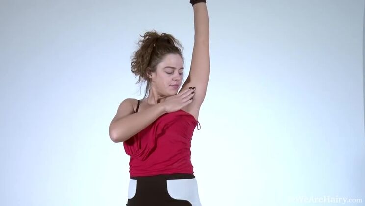 Hairy Brunette Dominique Goes Naked