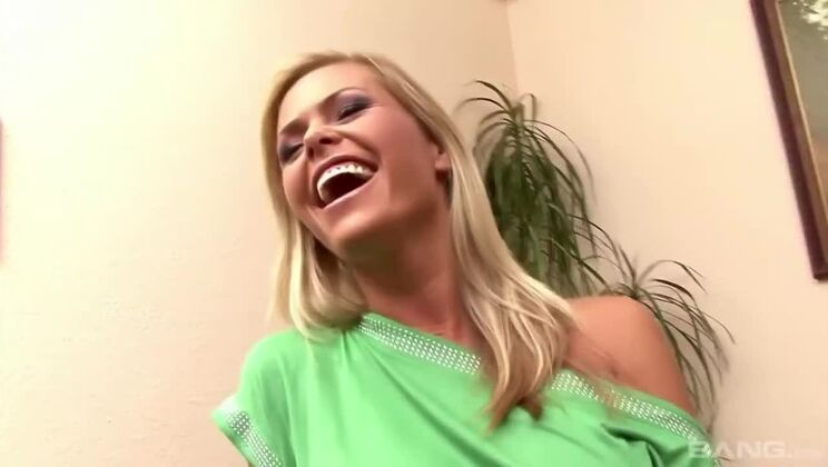 Sexy Hairy Blonde and Her White Vibrator