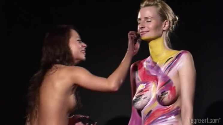 Curvy Erica and Karolina's Body Art