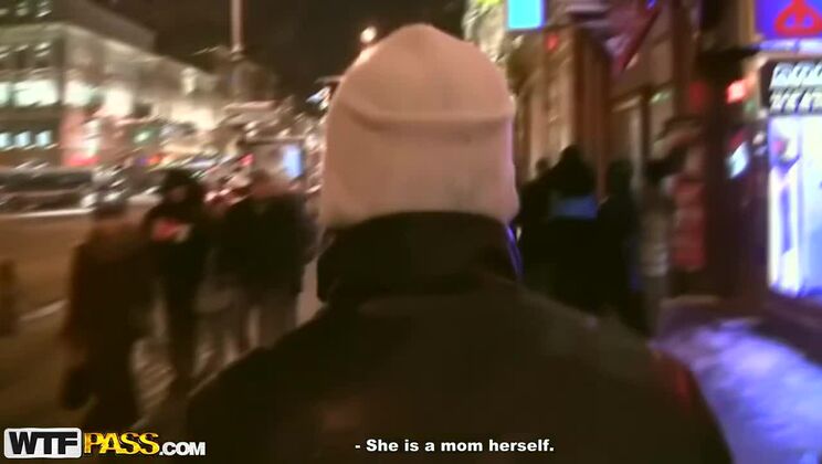 Redhead Threesome in Public Bathroom with Denis, Eric, and Mayola