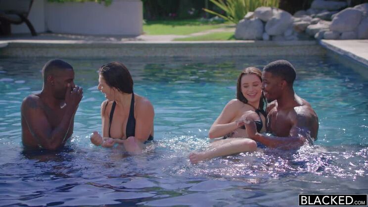 [BLACKED] - Creampie and Facial for Brunette Babes - Lana Rhoades - Isiah Maxwell - Leah Gotti - Jason Brown