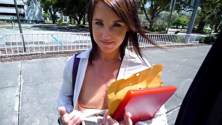 [BangBus] - Hardcore Sex With Brunette Riley Jacobs In Doggystyle - Tony Rubino - Riley Jacobs