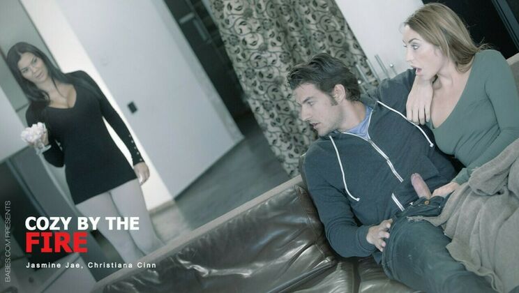 [StepmomLessons] - Cozy Threesome with Brunette Beauties - Jasmine Jae - Jay Smooth - Christiana Cinn