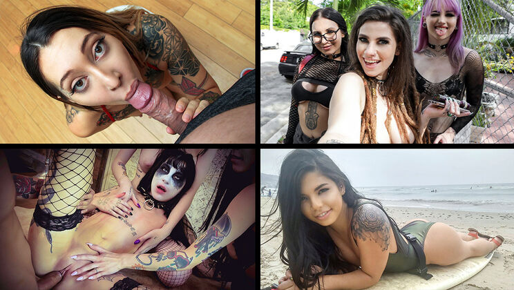 [TeamSkeetSelects] - Cum on Inked Bodies - Honey Gold - Harlowe Blue - Indica Flower - Val Steele