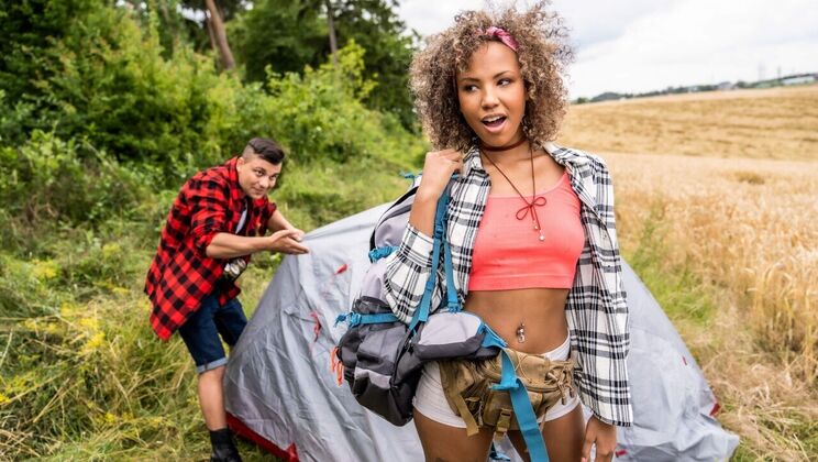 [FakeHostel] - Reverse Cowgirl and Creampie in Camping Fun - Don Diego - Romy Indy