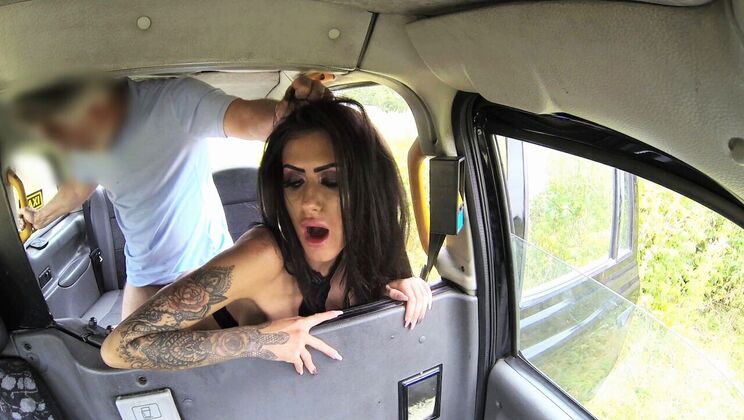 [FakeTaxi] - Brunette's Anal Cheating Ends with Creampie