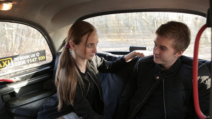 [FemaleFakeTaxi] - Logan's Outdoor Blowjob in Fishnets