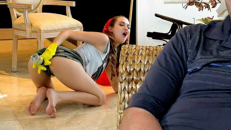 Hot Girl in a Kneeling Position