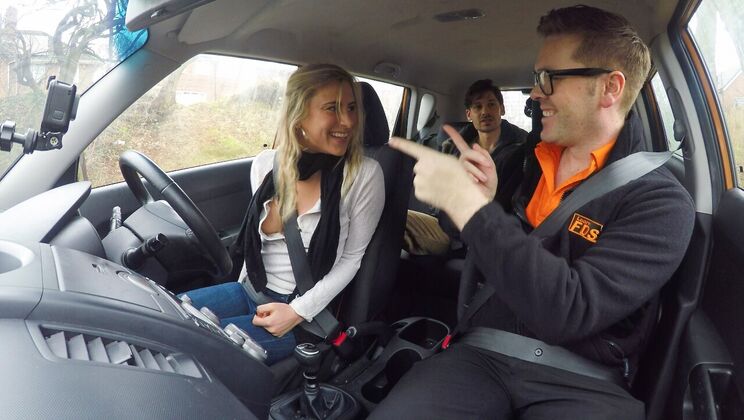 Horny Couple Wrecks Instructor's Car