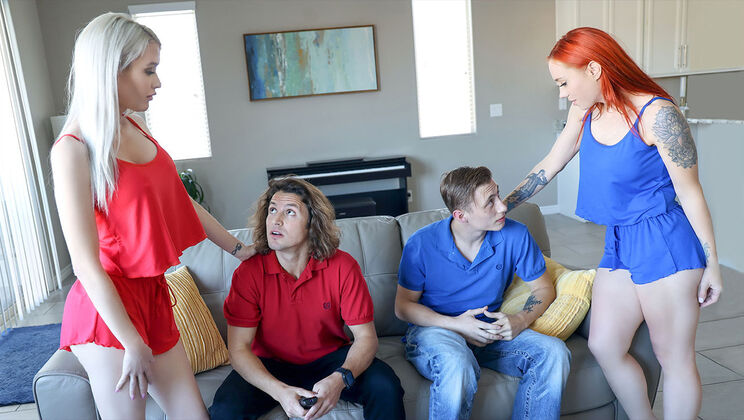 [MomSwap] - Stepmom's Wild Bet: Foursome Frenzy - Jay Romero - Katie Monroe - Cole Church - Nova Sky