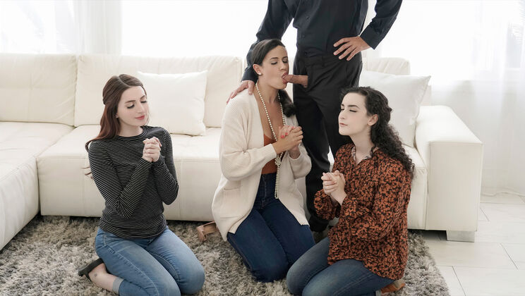 [MylfClassics] - Freeuse Sex with Three Tattooed Wives - Lyra Lockhart - Penny Barber - Aria Carson - Calvin Hardy