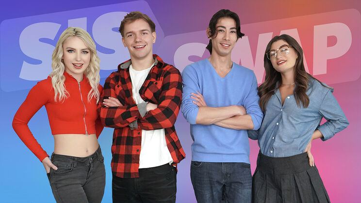 [SisSwap] - Foursome Orgy: Two Guys and Two Girls Go Wild - David Lee - Mae Milano - Britt Blair - Joshua Lewis