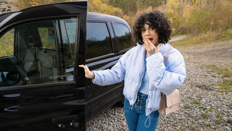 Big Natural Tits Brunette Gets Paid