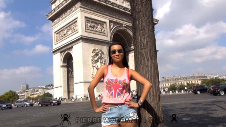 Small Brunette Sharon Lee in Paris DP Action
