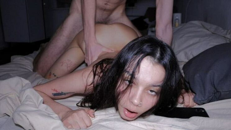 Tattooed Petite Teen Coconey Cums Hard in Amateur Video