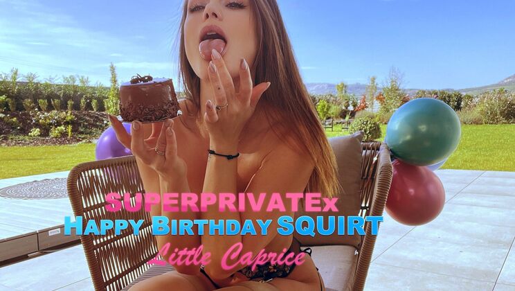 Little Caprice's Birthday Surprise: Squirting in Lingerie