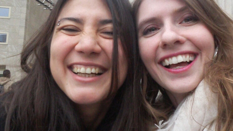 Lesbians Mona & Vanessa X Enjoy Public Vibro Fun