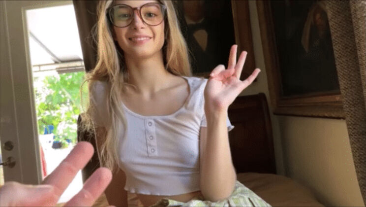 Cumshot with 19 Year Old Blonde