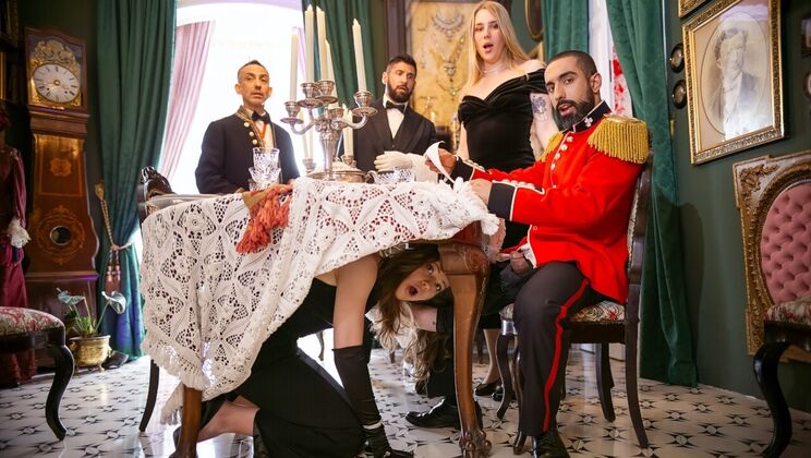 Royal Dress-Up Sex: Natural Tits, High Heels, and Cowgirl