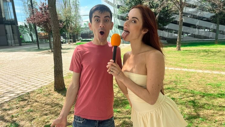 Redhead Audrey Takes Cumshot on Big Tits