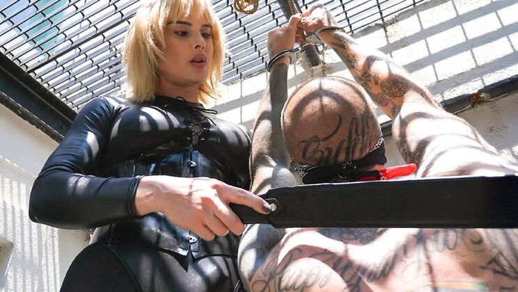 [Submissed] - Lucy Heart's Tattooed Slave Heavy Gets Flogged - Lucy Heart - Heavy