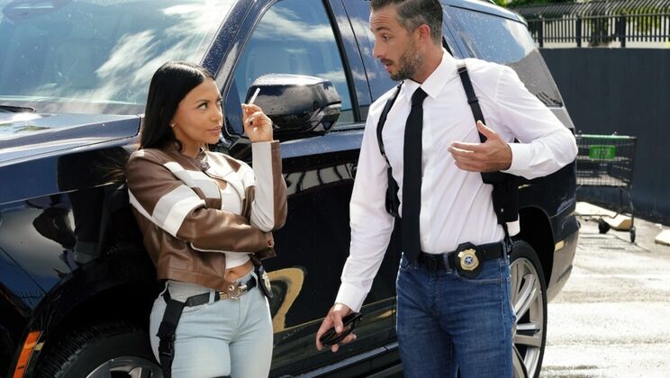 Work Fantasy: Cop Fucks Skinny Latina on Desk, Cowgirl & Doggystyle