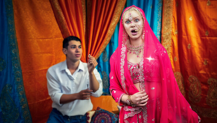 Blonde Hindu Babe Gets Face Fucked and Tit Rubbed