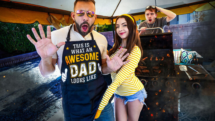 Tiny Hairy Pussy Teen Takes Daddy's Dick