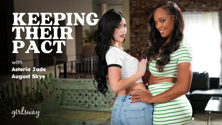 [Girlsway] - Interracial Lesbian Pact: Tattooed Brunette MILF & Pierced Ebony - August Skye - Asteria Jade