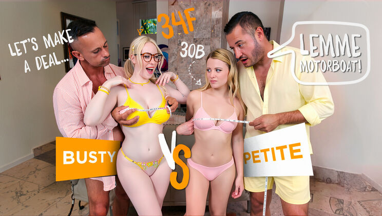 Busty and Tiny Swap: First Time Sex with Older Taboo Guy